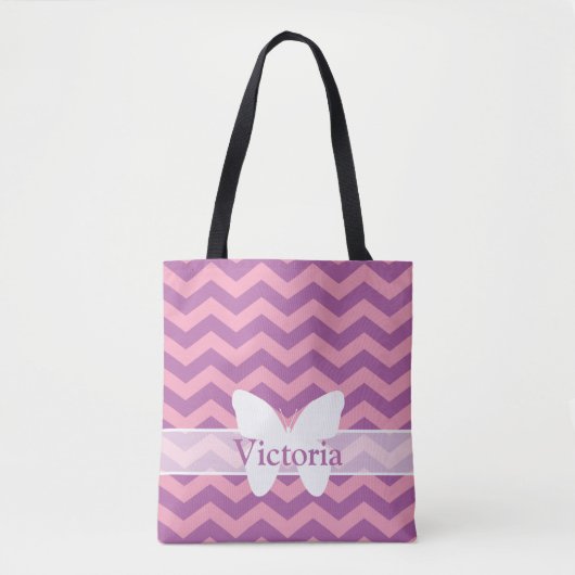 Radiant Mattiert Orchid Chevrons mit Schmetterling Tasche (Vorderseite)