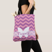 Radiant Mattiert Orchid Chevrons mit Schmetterling Tasche (Von Nahem)