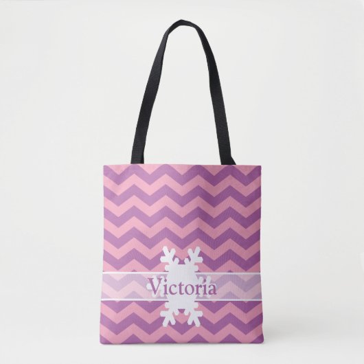 Radiant Mattiert Orchid Chevrons mit Schneeflocke Tasche (Vorderseite)