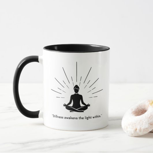 Radiant Meditation Silhouette Tasse (Mit Donut)