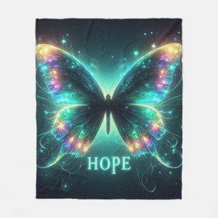 Radiant mehrfarbiger Schmetterling Portrait Hope Fleecedecke