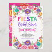 Radiant Mexican Floral Fiesta Brautparty Einladung (Vorne/Hinten)