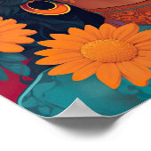 Radiant mexikanisch-amerikanische Frau Blumenportr Poster (Ecke)