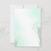 Radiant Mint Green Botanical Glitzer UAWG Wedding RSVP Karte (Rückseite)