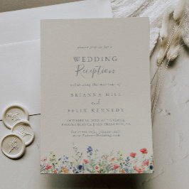 Radiant Multicolor Wildblume Hochzeitsempfang Einladung