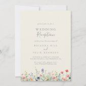 Radiant Multicolor Wildblume Hochzeitsempfang Einladung (Vorderseite)