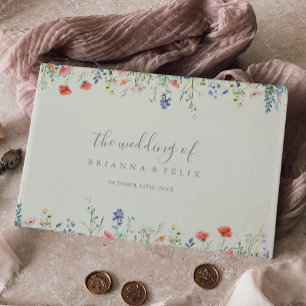 Radiant Multicolor Wildblume Wedding Gästebuch