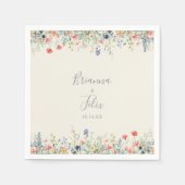 Radiant Multicolor Wildblume Wedding Napkins Serviette (Vorderseite)