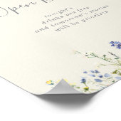 Radiant Multicolor Wildblume Wedding Open Bar Poster (Ecke)