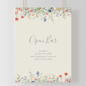 Radiant Multicolor Wildblume Wedding Open Bar Poster