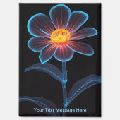 Radiant Neon Glow Blume Art Magnet (Vorderseite)