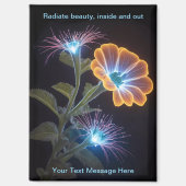 Radiant Neon Glow Blume Art Magnet (Vorderseite)