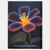 Radiant Neon Glow Blume Art Magnet (Vorderseite)