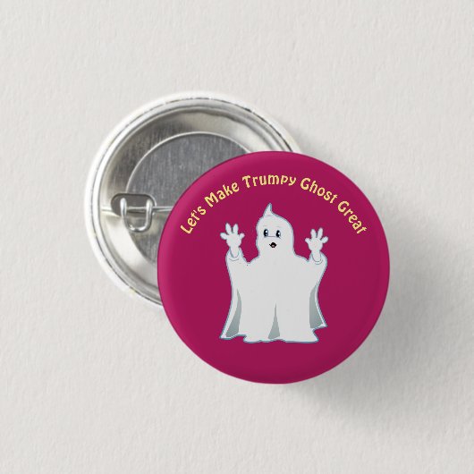 Radiant Niedlich Trumpy Ghost Button (Vorne & Hinten)