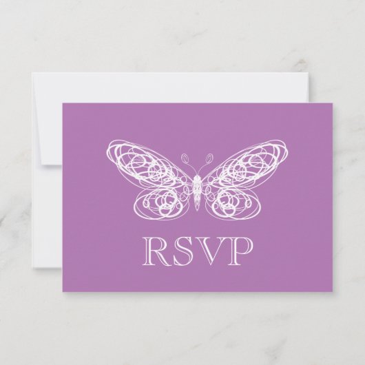 Radiant Orchid Butterfly UAWG RSVP Karte (Rückseite)