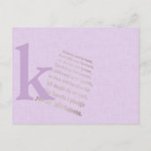 Radiant Orchid Christlich Modern Monogram Wedding Postkarte (Rückseite)