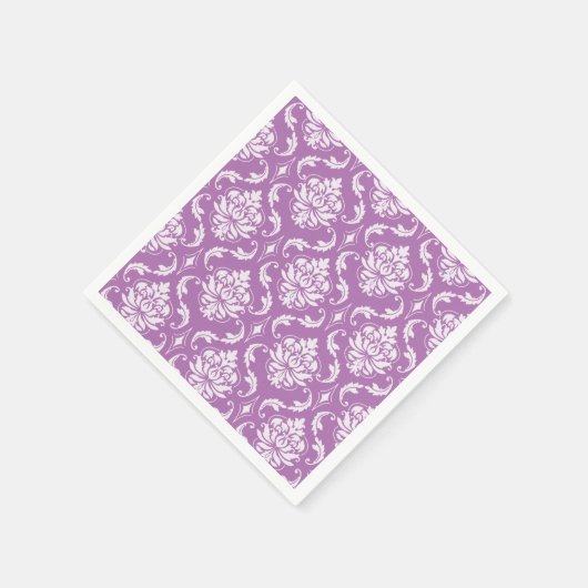 Radiant Orchid Classic Damask Muster Serviette (Ecke)