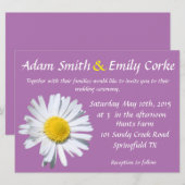 Radiant Orchid Daisy Wedding Einladung (Vorne/Hinten)