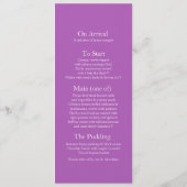 Radiant orchid stylisierte Kunst Hochzeitsmenü Menükarte (Rückseite)