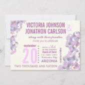 Radiant Orchid Sukkulent Moderne Typografie Hochze Einladung (Vorderseite)