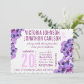 Radiant Orchid Sukkulent Moderne Typografie Hochze Einladung (Stehend Vorderseite)