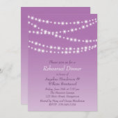 Radiant Orchid Twinkle Lights Probe Dinner Einladung (Vorne/Hinten)