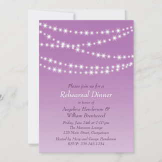 Radiant Orchid Twinkle Lights Probe Dinner Einladung