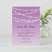 Radiant Orchid Twinkle Lights Save the Date (Stehend Vorderseite)