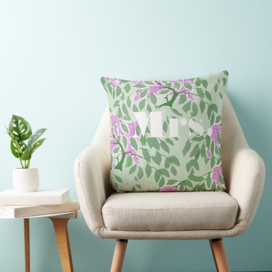 Radiant Orchid und Green Romantic Tree Wedding Kissen (Stuhl )