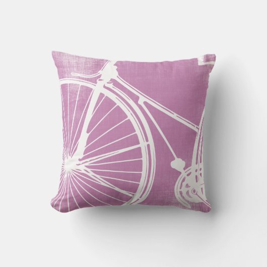 Radiant Orchid und White Bicycle Kissen (Vorderseite)