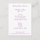 Radiant Orchid Wedding Maps und Anleitungen Begleitkarte (Vorderseite)