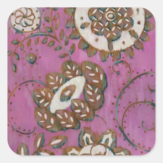 Radiant Ornament II Quadratischer Aufkleber (Vorderseite)