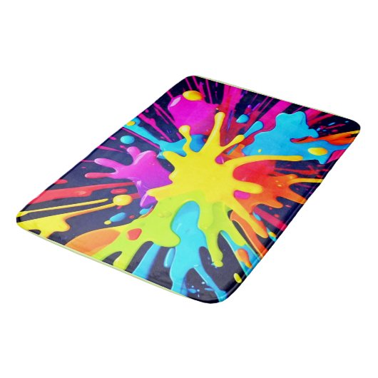 Radiant Paint Explosion Badematte (Schrägansicht)