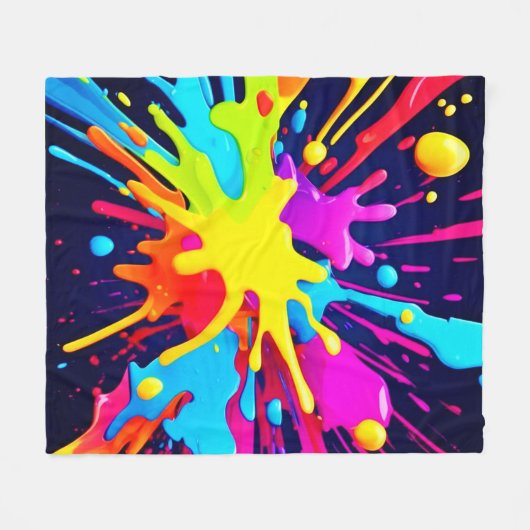 Radiant Paint Explosion Fleecedecke (Vorderseite (Horizontal))