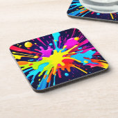 Radiant Paint Explosion Getränkeuntersetzer (Linke Seite)