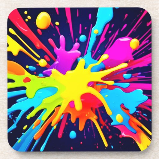 Radiant Paint Explosion Getränkeuntersetzer (Vorderseite)