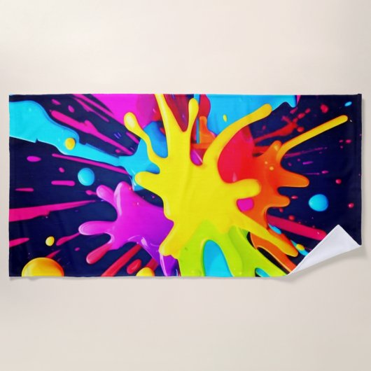 Radiant Paint Explosion Strandtuch (Vorderseite)