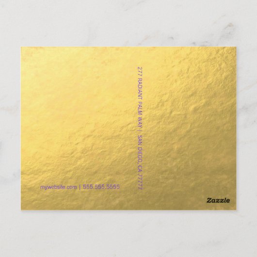 Radiant Palm Tree Postcard Postkarte (Rückseite)