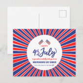 Radiant Patriotic Jubilee Einladungspostkarte (Vorne/Hinten)