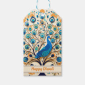 🦚 Radiant Peacock Diwali Segen Geschenkanhänger (Vorderseite)
