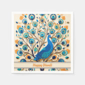 🦚 Radiant Peacock Diwali Segen Serviette (Vorderseite)