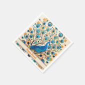 🦚 Radiant Peacock Diwali Segen Serviette (Ecke)
