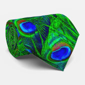 Radiant Peacock Feathers Art Design Krawatte (Gerollt)