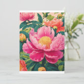 "Radiant Peonies: Hyper-Realistische Blüten" Einladung (Stehend Vorderseite)