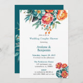 Radiant Peony Bouquet Wedding Couples Dusche Einladung (Vorne/Hinten)