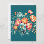 Radiant Peony Bouquet Wedding Einladung (Rückseite)