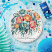 Radiant Peony Bouquet Wedding Pappteller (Party)