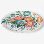 Radiant Peony Bouquet Wedding Pappteller (Schrägansicht)