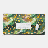 Radiant Peridot Citrine Celestial Moon Schreibtischunterlage (Tastatur & Maus)