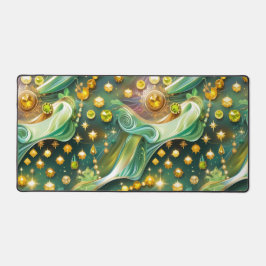 Radiant Peridot Citrine Celestial Moon Schreibtischunterlage